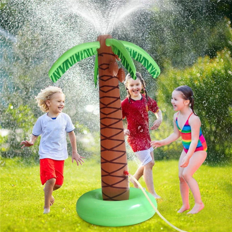 Water Sprinkler Inflatable Coconut Palm Tree Summer Toys Inflated Children Pool Garden Sandbeach Party Decorations Supplies Fun