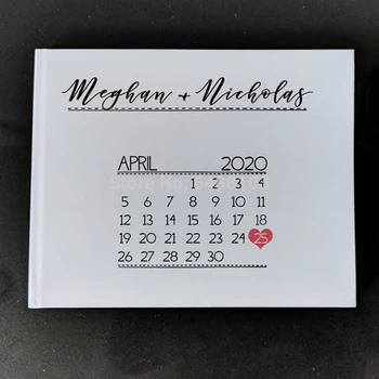 

Personalized Modern Wedding Guest Book,Custom Groom & Bride Name Wedding Calendar Photo Album Guest Book,Wedding Gifts
