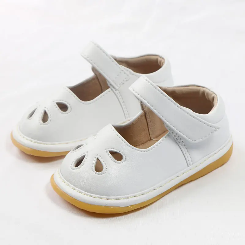 Online MERABLLE Toddle Shoes zapatos chirriantes para niños pequeños blanco suave punta redonda zapatos de la muchacha de Mary Jane zapatos planos chico pequeño