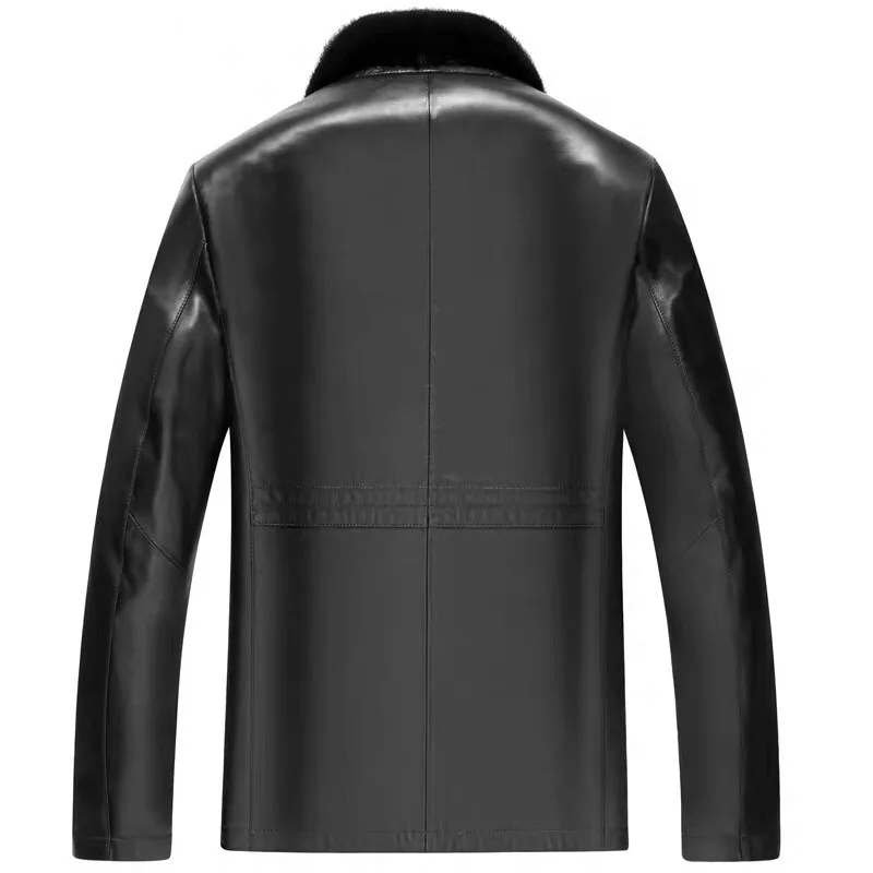 Pudi MT916 модный мужской жакет натуральная овечья кожа чернила волосы внутри натуральный мех куртка зимнее теплое пальто верхняя одежда