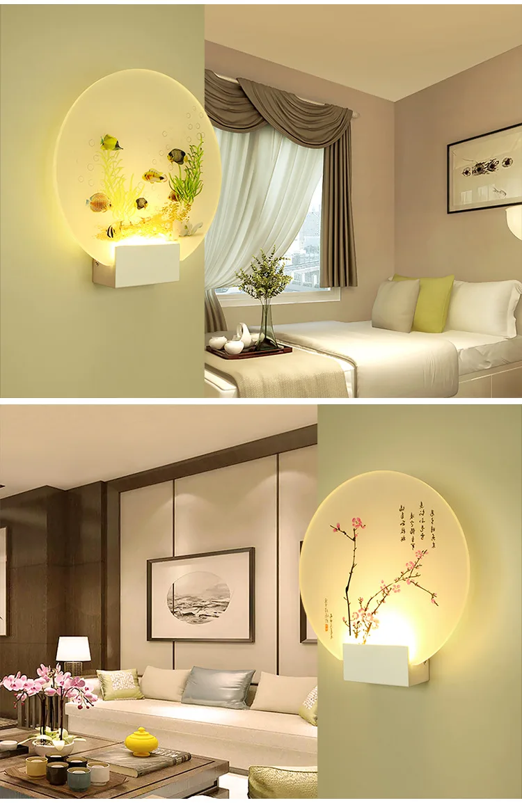 Современная романтическая картина, Классическая настенная лампа для прикроватной спальни, лестничный коридор, крыльцо, нордический домашний декор, светодиодный светильник