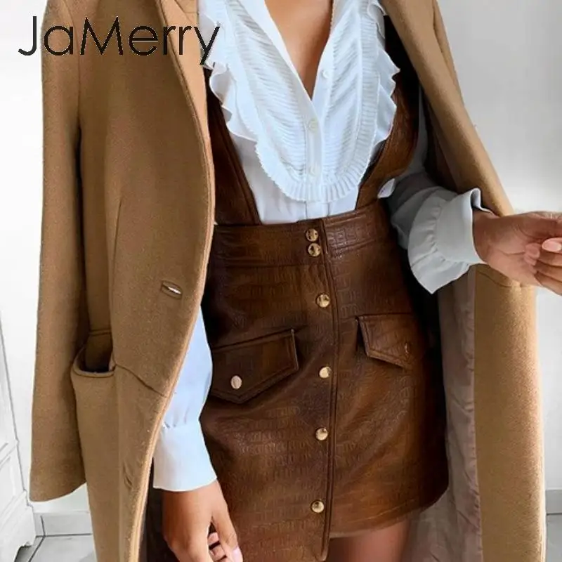 JaMerry женское платье из искусственной кожи уличная одежда мягкий принт с