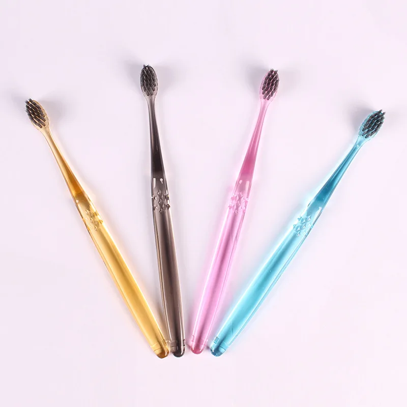 

Transparent Small Head Toothbrush Environmentally Friendly Ultrafine Grinding Tip Bamboo Charcoal Soft Bristle Adult Toothbrush