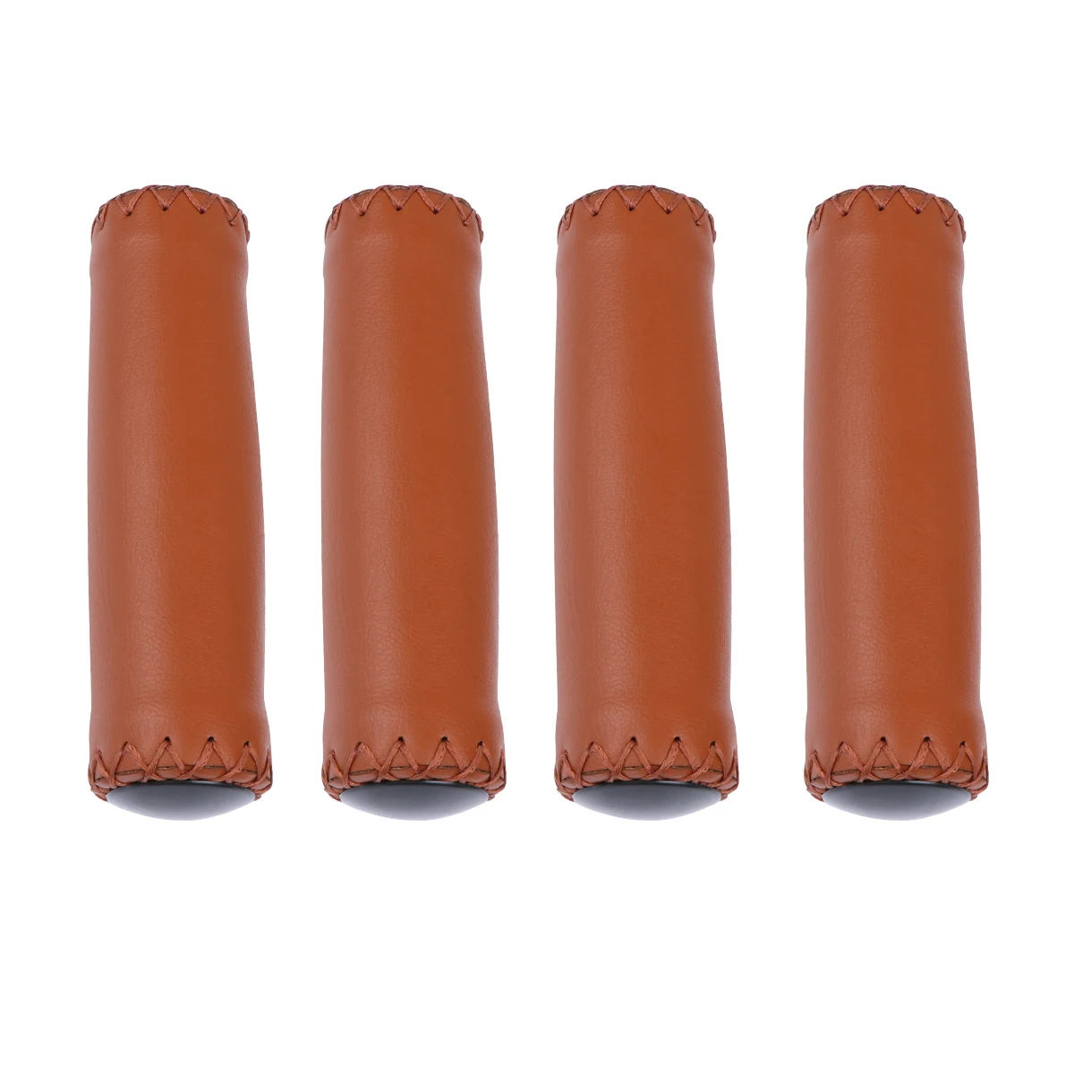 

2 Pairs Hand Sewing PU Leather Bicycle Handle Cover Handlebar Grips Protector Foam Sponge Retro Grips for Children Bike