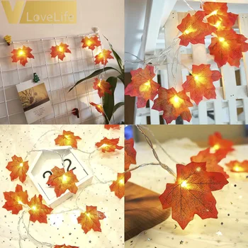 

Maple Leaf Fairy String Lights 10/20/40 LEDs Maple Leaves Light Battery Operated for Outdoor Home Christmas Party Decoration