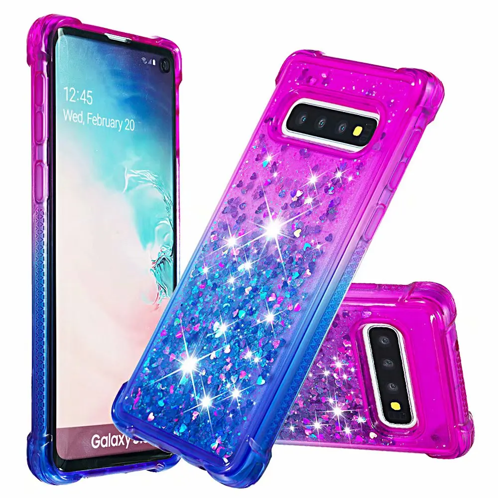 Противоударный чехол для samsung Galaxy S9 S8 S10 плюс Note9 S10lite Note8 на 360 ° с подставкой-держателем в виде кольца Galaxy Note 10 чехол - Цвет: simple blue purple