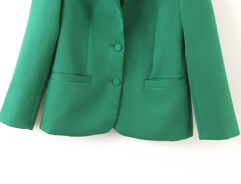 

Western Style WOMEN'S Dress 2019 Spring Summer New Style Fashion Elegant-Style Green Suit Jacket Women's