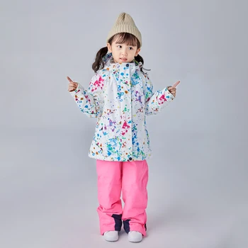 

Kids Ski Suit jacket Children Waterproof Warm Girls Jacket And Pants Winter Skiing And Snowboarding Clothes Ch
