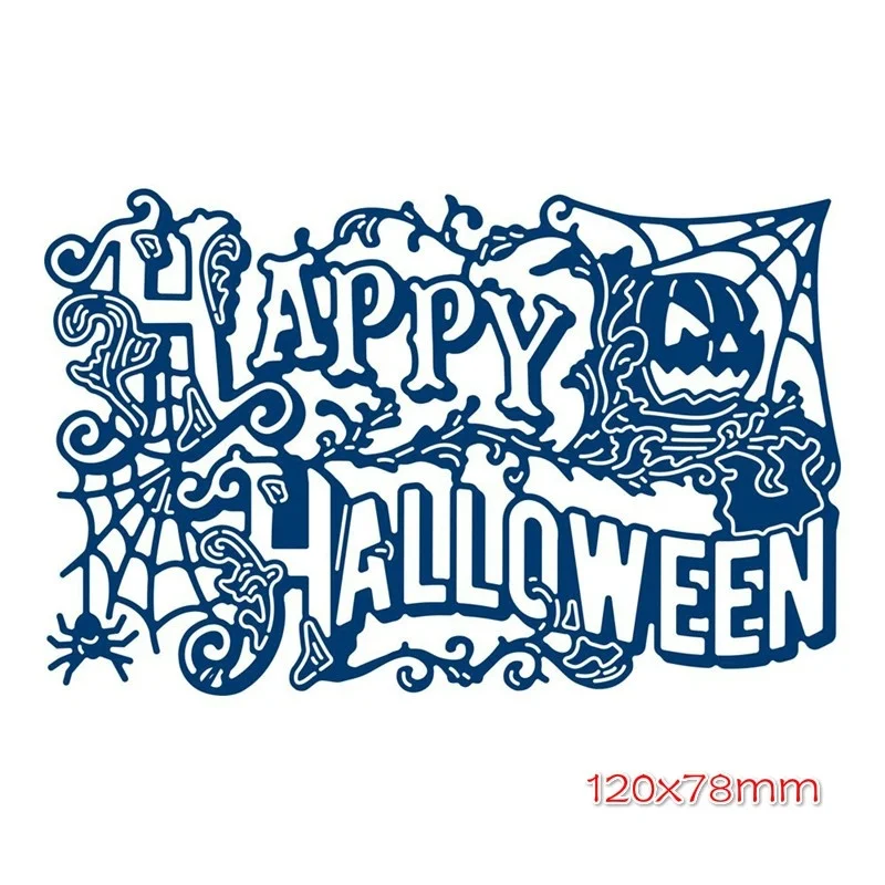 

Crazyclown Happy Halloween Letters Metal Cutting Dies Scrapbooking Embossing Dies Cuts Card Making Stencils