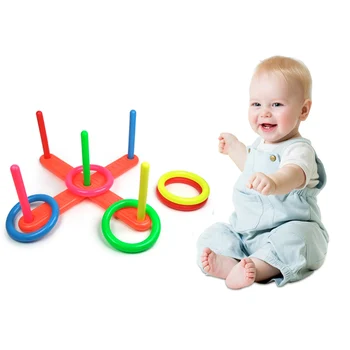 

Newest Hoop Ring Toss Plastic Ring Toss Quoits Garden Game Pool Toy kindergarten Outdoor Interactive Game Toys for Children