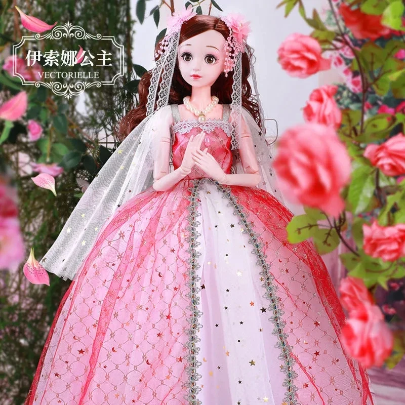 Muñecas de moda para niñas de 60 cm, grandes, originales, hechas a mano, 1/3, conjunto completo, 15 muñecas articuladas, juguetes para niñas, Gif para niños, muñecas de moda