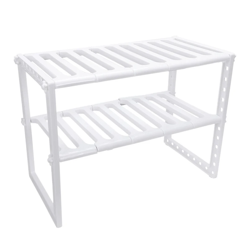 

Kitchen Rack Organiser Adjustable Removeable Under Sink Storage Tidy Shelf Unit