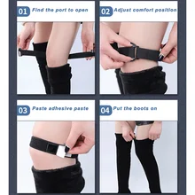 Женские ботинки с ремнем, противоскользящие для обуви, шнурки, регулируемые сзади, клейкая лента, ENA88