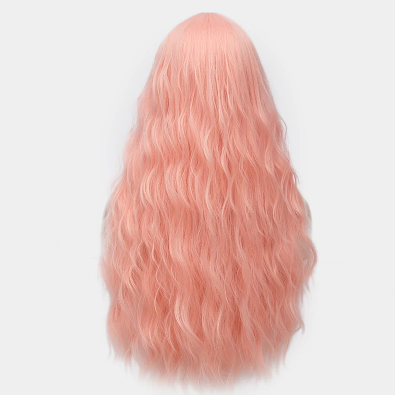 Длинные оранжевые кудрявые парики косплей синтетический женский блонд парик Розовый 24 цвета термостойкие волосы - Цвет: F16