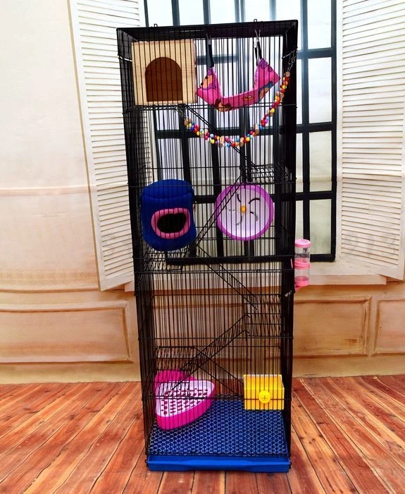 Three-story Demon King Squirrel Honey Bag Blossom Guinea Rat Villa Big Hamster Dragon Cat Standard Golden Flower Cage