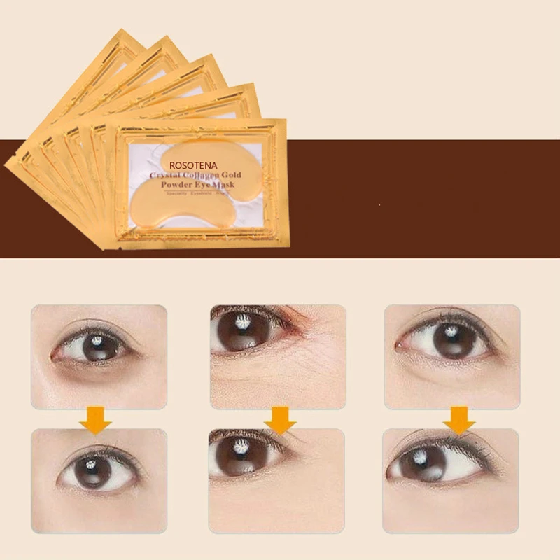 10Pcs Gold Crystal Collagen Eye Mask Anti wrinkle Eye Patches Dark Circles Eye Bags Remover Sheet 4