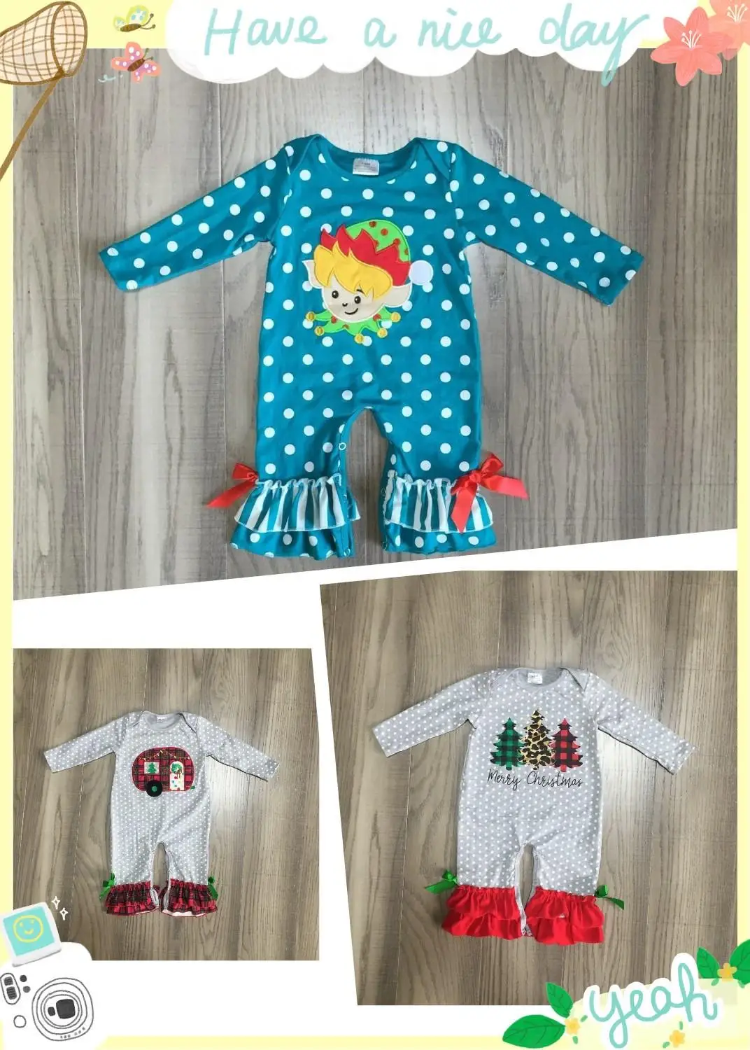 

baby girls clothes baby christmas romper infant toddler romper tree romper character romper baby cotton romper