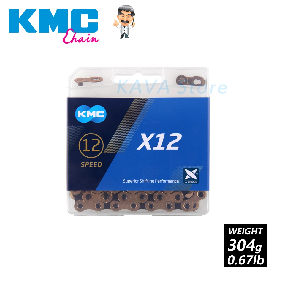 KMC X12 12 Скоростей 126L цепь для горного велосипеда Золотая, черно-золотая, серебристая и волшебная кнопка для MTB/шоссейного велосипеда