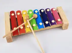 Бесплатная Доставка Дети деревянные музыкальные игрушки/ручной Knock музыкальные восемь стали ксилофон, Детские Музыкальные инструменты