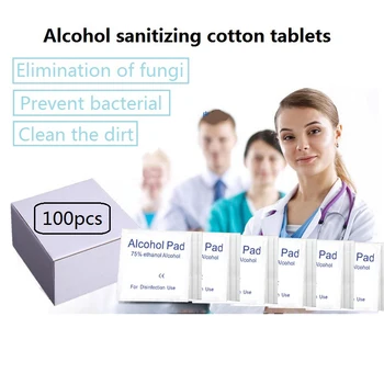 

Alcohol Wet Wipe Swap Pad Disposable 100 Pcs Disinfection Prep Antiseptic Skin Cleaning Care Jewelry Mobile Phone