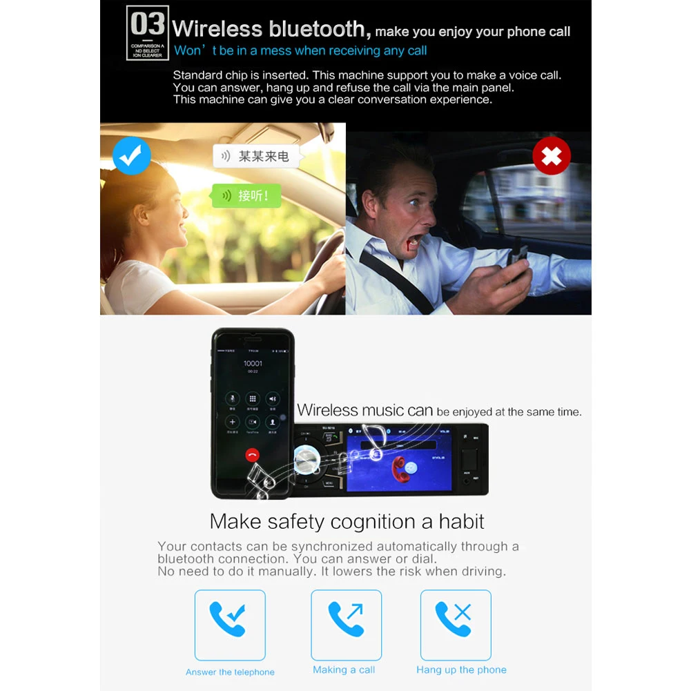 5018 4,1 дюймов Автомобильный MP3/MP5 плеер Автомобильный fm-радио Bluetooth Вызов U диск карта AUX радио с 4 светодиодный камера заднего вида/8 светодиодный камера заднего вида