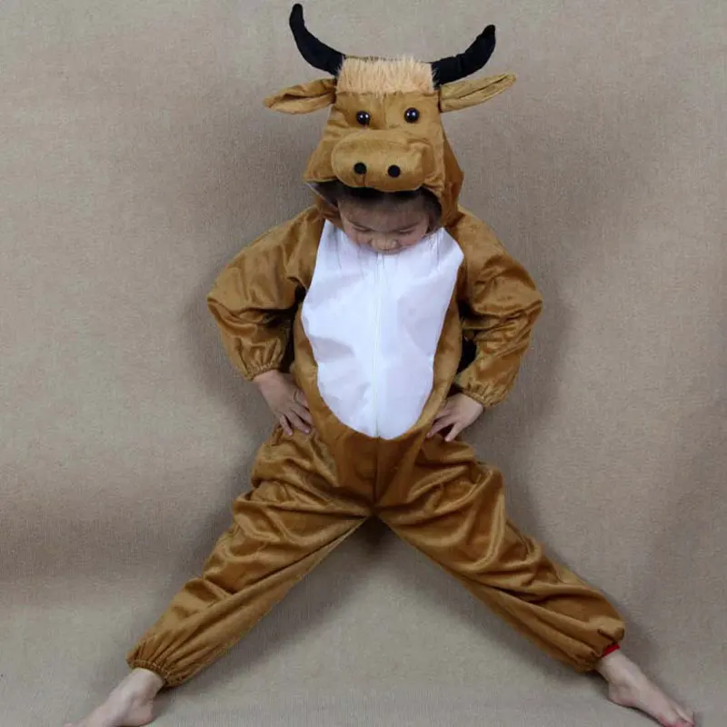 Umorden Cartoon Animal Yellow Cow Cattle Costume Performance Clothes Suit Children's Day Halloween Costumes for Children Kids Umorden Cartoon Animal Yellow Cow Cattle Costume Performance Clothes Suit Children's Day Halloween Costumes for Children Kids