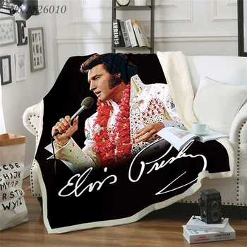 

Throw blanket Elvis Presley 3D Velvet Plush Blanket Bedspread For Kids Girls Sherpa Blanket Couch Quilt Cover Travel 06