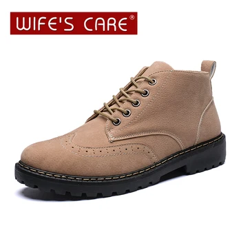 

2020 boots men riding boots high men's shoes retro sneakers Adult Casual Flats Boots three color black&gray& khaki