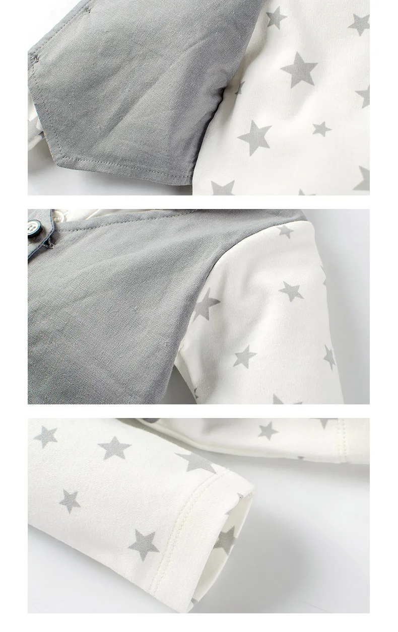 Dinstry/ г.; весенне-осенняя хлопковая рубашка для новорожденных джентльменов со звездами