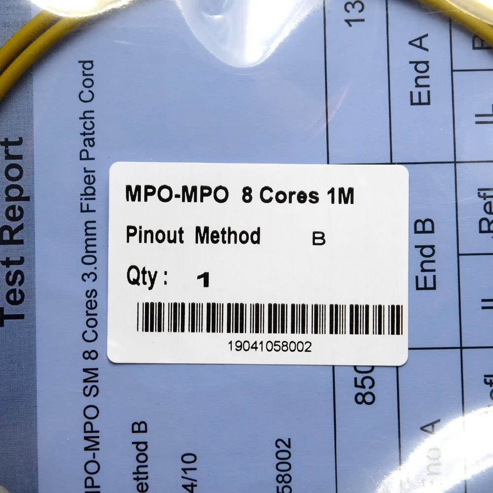 MPO-MPO SM 8 ядер 3,0 мм волоконно-оптический патч-корд 1 м