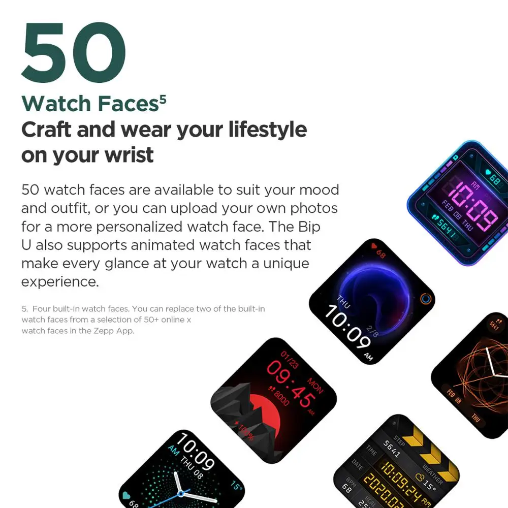 Amazfit Bip U  GPS Smartwatch ÷ ȭ 31g 5 ATM  60 +   Ʈ ġ ȵ̵ Ios ȭ&