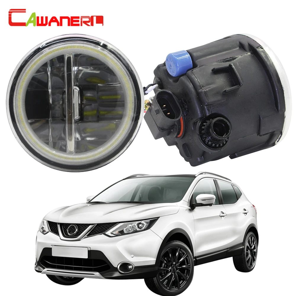 Cawanerl для Nissan Qashqai J11 _ автомобиля H11 светодиодный туман светильник + глаза ангела