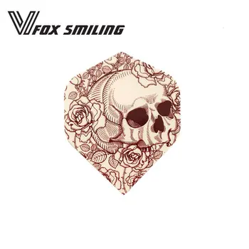 

Fox Smiling 30pcs 2D Cool Standard Dart Flights Nice Dardos Feather Outdoor Wing Tail Brown Skull Pattern