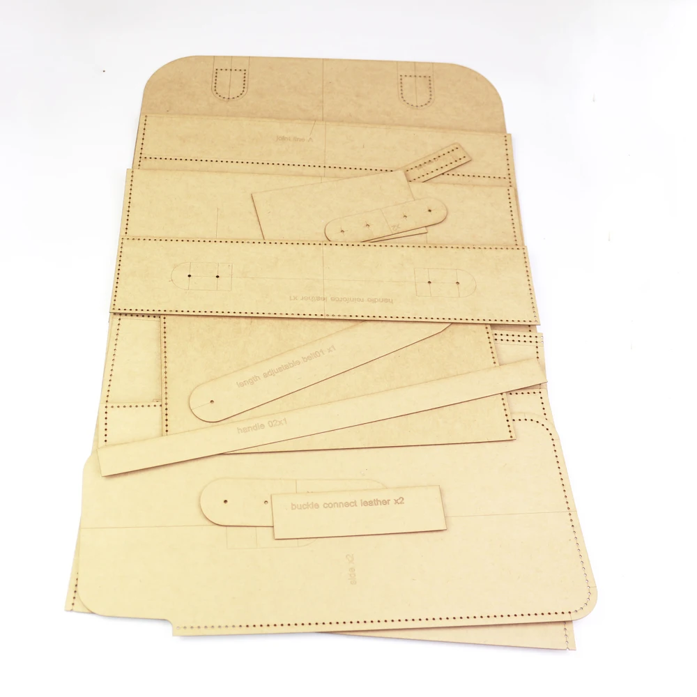 Diy Leather Craft Men Shoulder Briefcase Big Handbag Kraft Paper Template Pattern Stencil leather craft template sewing template 30x25x14cm