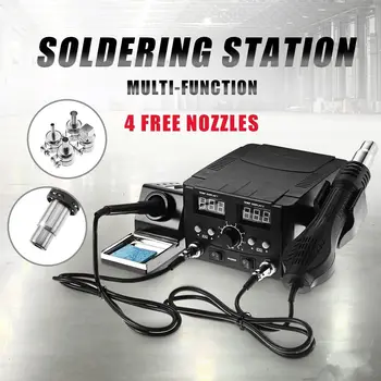 

750W 2 In 1 LED Double Digital Display Soldering Station Hot Air Guns Rework Station Electric Soldering Iron Welding Table Set