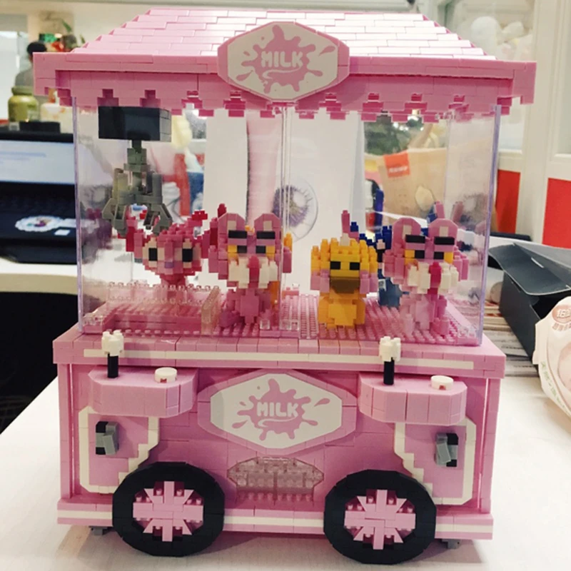 ZRK Clip Doll Machine Pink Panther Stitch Diamond Mini Building Nano Blocks Toy
