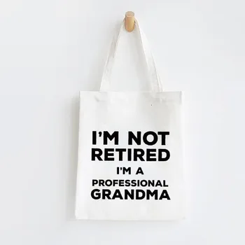 

World's Best Grandma Canvas Tote Shopping Bag Grandma Shoulder Shopper Bags Lady Handbag Large Tote New Grandma Gift