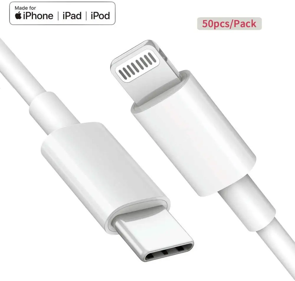 50 шт. для Apple Typc C Lightning Кабель [сертифицирован MFi] PD Быстрая Зарядка синхронизация