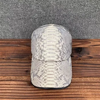 

Authentic Real Python Leather Men's Casual Baseball Cap Exotic Genuine Snakeskin Autumn Winter Male Hat Man Adjustable Hat