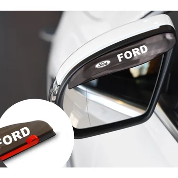 

2pcs Black Car Rearview Mirror Rain Water Rainproof Eyebrow Cover For Ford Focus 1 2 3 Kuga Fusion Mondeo Fiesta Transit Mustang
