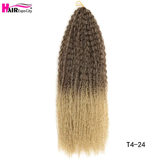 20-28 Inch Afro Kinky Curly Crochet Braids Hair Ombre Braiding Hair Extensions Marly Hair For Women Brown 613 Hair Expo City t4-24