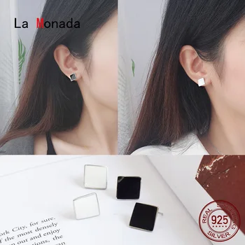 

La Monada Geometric Rhombus Earings Studs 925 Sterling Silver Fine Jewelry Minimalist Stud Earrings For Women Silver 925