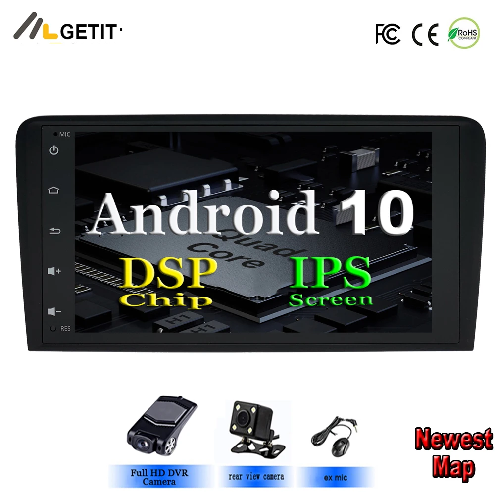 DSP ips 8 ''Android 10 Автомобильный gps для Audi A3 8P радио мультимедиа 2003-2012 S3 2006-2012 RS3 Sportback 2011 стерео плеер BT wifi