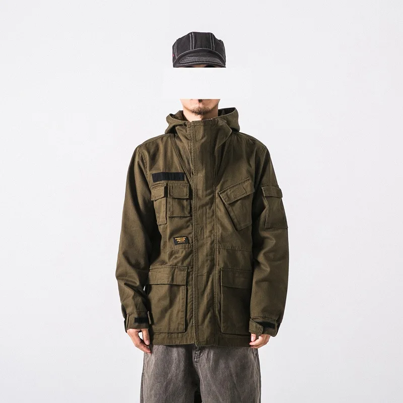 

Wu Navigation Retro Loose-Fit Hooded Tooling Jacket Men Popular Brand Autumn New Style American Leisure Couples Jacket
