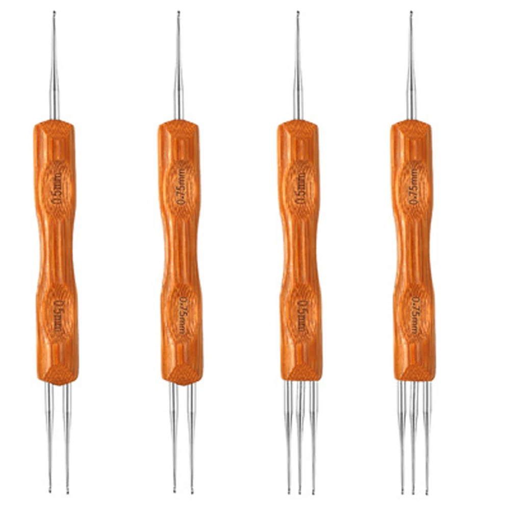 1Pcs/Lot 1-2 Hook 1-3Hooks Style Dreadlock Needle For Braid 0.5Mm 0.75Mm Natural Bamboo Dread-Lock Hair Weaving Tool | Красота и