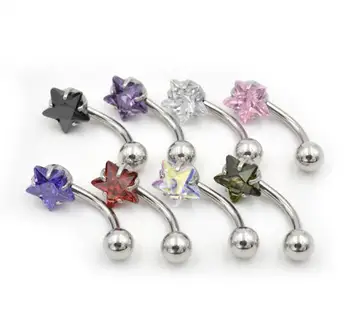 

50pcs/lot Navel Piercing Big AAA Zircon Crystal Belly Button Navel Belly Rings Surgical Piercing Stud Women Sexy Body Jewelry