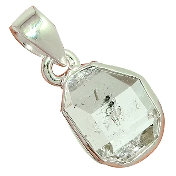 

Genuine Herkimer Diamond Pendant 925 Sterling Silver, Women Hand Made Fine Jewelry Gift