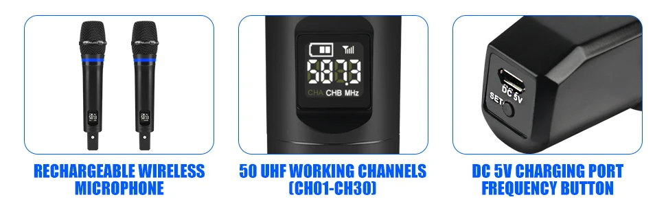 microfone de xtuga uh300 com efeito de