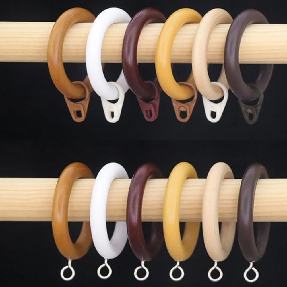 1 Dozen Wooden Curtain Decorative Wood Ring with Detachable Clip Or Screwed  - AliExpress