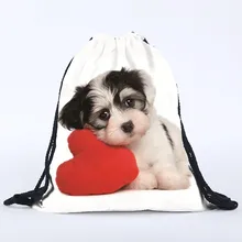 Сумка на шнурке для собак, женская, мужская, белая, 3D печать, сумки, животные, школьная сумка, для покупок, свежая, живая, повседневная, дорожная, милая, дамская сумка